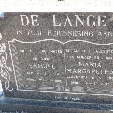 LANGE Samuel, de 1904-1991 &amp; Maria Margaretha MENTZ 1904-1987