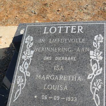 LOTTER Pieter Jacobus 1934-2002 &amp; Isa Margaretha Louisa 1933-1999