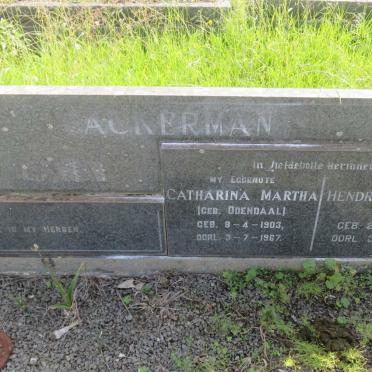 ACKERMAN Hendrik Jacobus 1902-1976 &amp; Catharina Martha ODENDAAL 1903-1967