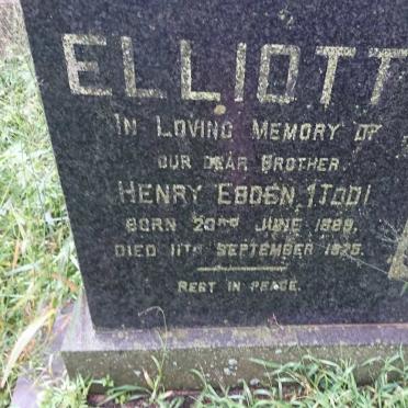 ELLIOTT Henry Ebden 1889-1925