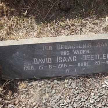 DEETLEFS David Isaac 1915-1987 &amp; Alice Whilemina 1922-1969