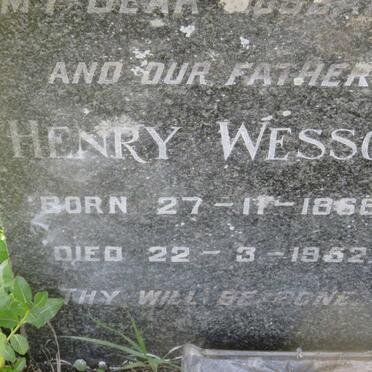 WESSON Henry 1868-1952 &amp; Evelina Sarah Ann 1884-1971