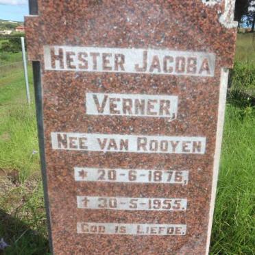 VERNER Hester Jacoba nee VAN ROOYEN 1876-1955