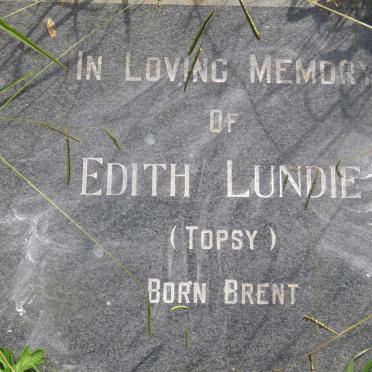 LUNDIE Edith nee BRENT