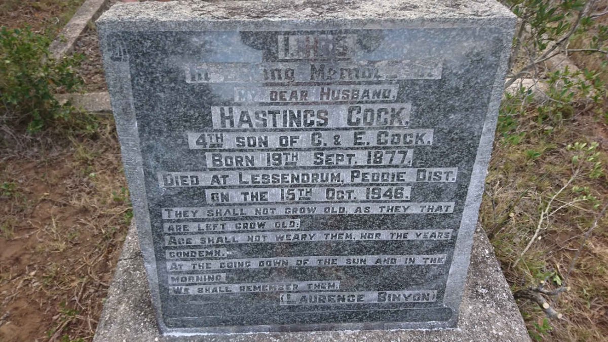 COCK Hastings 1877-1946