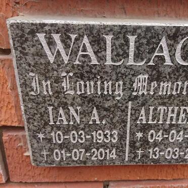 WALLACE Ian A. 1933-2014 &amp; Althea M. 1935-2012