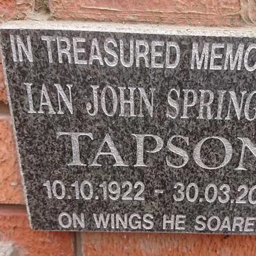 TAPSON Ian John Springett 1922-2007