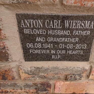 WIERSMA Anton Carl 1941-2013