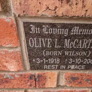 McCARTNEY Olive L. nee WILSON 1918-2000