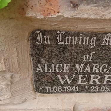 WERE Alice Margaret 1941-2019