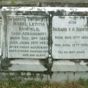 BANFIELD Mabel Letitia 1881-1947 :: BANFIELD Richard V.H. 1867-1950