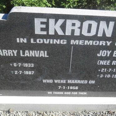 EKRON Harry Lanval 1933-1987 &amp; Joy Ellen REED 1925-1997