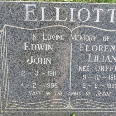 ELLIOTT Edwin John 1911-1995 &amp; Florence Lilian ORFFER 1913-1992
