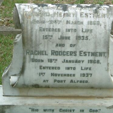 ESTMENT Edward Henry 1866-1935 &amp; Rachel Rodgers 1868-1937