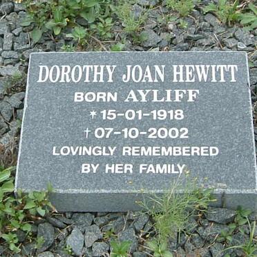 HEWITT Dorothy Joan born AYLIFF 1918-2002