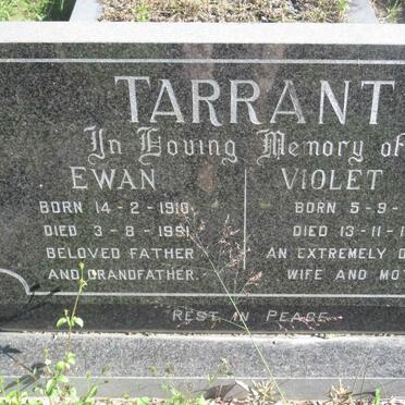 TARRANT Ewan 1910-1991 &amp; Violet 1907-1986