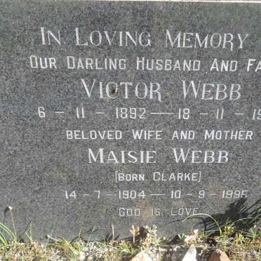 WEBB Victor 1892-1965 &amp; Maisie CLARKE 1904-1995