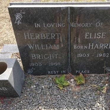 BRIGHT Herbert William 1903-1966 &amp; Elise HARRIS 1905-1982