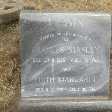 LEWIN Charles Stanley -1955 &amp; Edith Margaret -1972