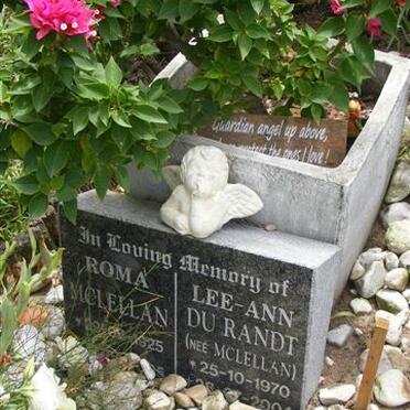 McLELLAN Roma neé McLELLAN -1925 :: Du RANDT Lee-Ann nee McLELLAN 1970-2004