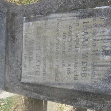 WEBB Isaac -1933 &amp; Sarah Jane 1863-1949