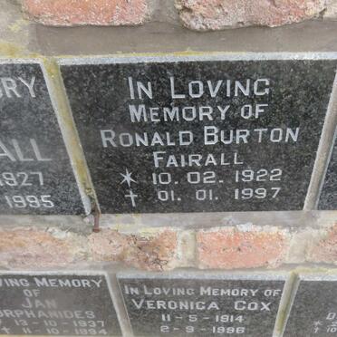 FAIRALL Ronald Burton 1922-1997