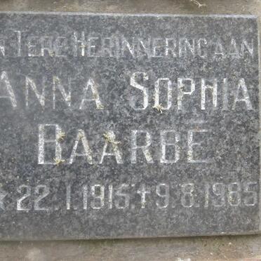 BAARBE Anna Sophia 1915-1985