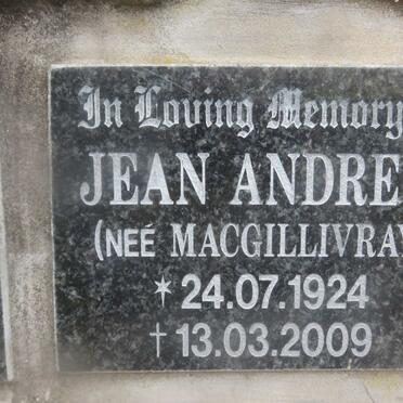 ANDREW Jean nee MACGILLIVRAY 1924-2009