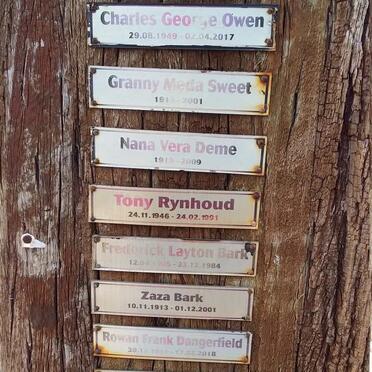 SANDERS Kevin 1965-2014 :: OWEN Charles George 1949-2017 :: SWEET Meda 1913-2001 :: DEME Vera 1919-2009