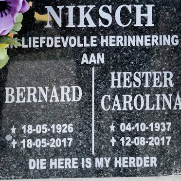 NIKSCH Bernard 1926-2017 &amp; Hester Carolina 1937-2017