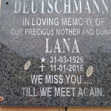 DEUTSCHMANN Lana 1926-2016