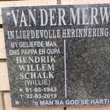 MERWE Hendrik Willem Schalk, van der 1943-2019