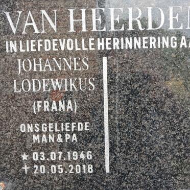 HEERDEN Johannes Lodewikus, van 1946-2018