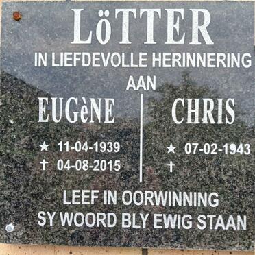 LOTTER Eugene 1939-2015 :: LOTTER Chris 1943-