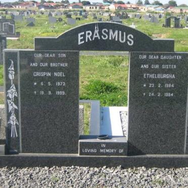 ERASMUS Crispin Noel 1973-1999 &amp;  Ethelburgha 1984-1984