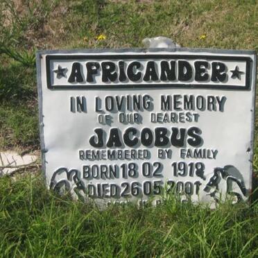 AFRICANDER Jacobus 1918-2001