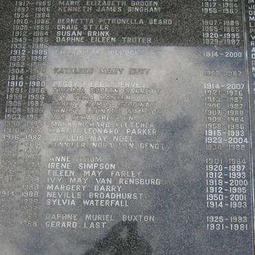 17. Memorial Plaque with list of names