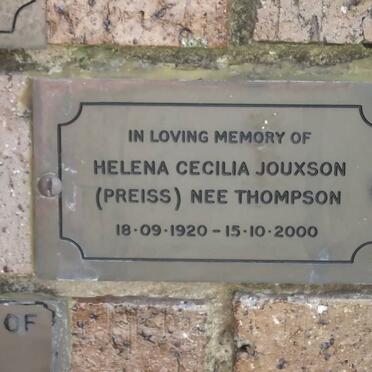 JOUXSON Helena Cecilia nee THOMPSON 1920-2000