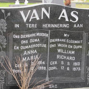 AS William Richard, van 1913-1973 &amp; Anna Maria 1914-1999