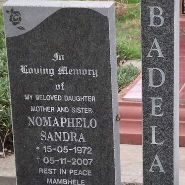 BADELA Nomaphelo Sandra 1972-2007