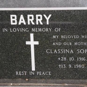 BARRY Classina Sophia 1916-1980