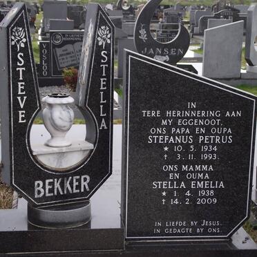 BEKKER Stefanus Petrus 1934-1993 &amp; Stella Emelia 1938-2009