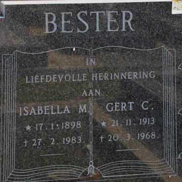 BESTER Gert C. 1913-1968 &amp; Isabella M. 1898-1983