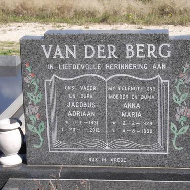 BERG Jcobus Adriaan, van der 1931-2012 &amp; Anna Maria 1928-1998