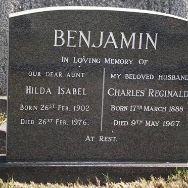 BENJAMIN Charles Reginald 1888-1967 :: BENJAMIN Hilda Isabel 1902-1976
