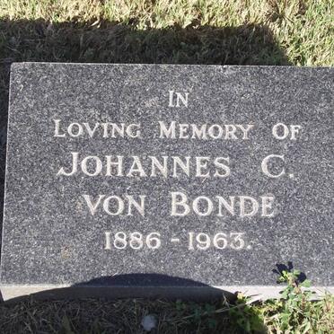 BONDE Johannes C., von 1886-1963