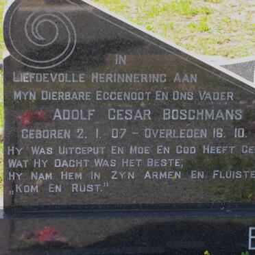 BOSCHMANS Adolf Cesar 1907-1971 &amp; Anna Stephania 1909-1996