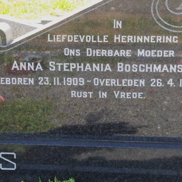 BOSCHMANS Adolf Cesar 1907-1971 &amp; Anna Stephania 1909-1996