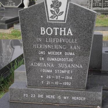 BOTHA Adriana Susanna 1914-1992