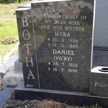 BOTHA Daniel 1932-1999 &amp; Myra 1934-1989
